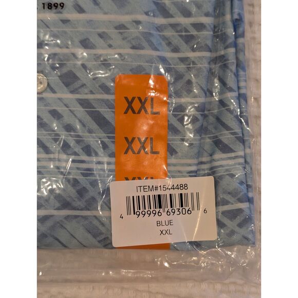 Hickey Freeman Golf Polo XXL Blue Plaid Stretch Moisture-Wicking NWT - Picture 4 of 5